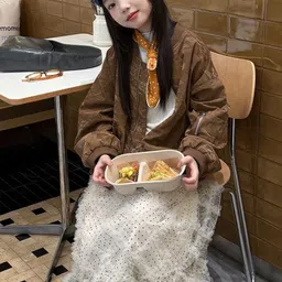 LULU & SKY Girls V-Neck Bomber Jacket image 2