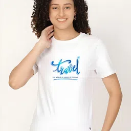 SZN Women Typography Printed Round Neck Cotton T-shirt-image-82