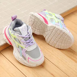 Babyoye Lace Up Casual Sneaker Shoes - Purple & White-picture-14