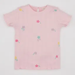 DeFacto Girls Conversational Printed Round Neck Cotton T-shirt-image-94