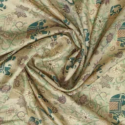 SHOPLANCE Ethnic Motifs Printed Striped Border Tussar Saree With Blouse Piece image 5