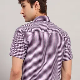 Aaai Enterprises Men Slim Fit Micro Checked Spread Collar Cotton Casual Shirt image 3