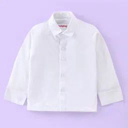 Babyhug Full Sleeves Three Piece Party Suit Checkered with Bow & Hat - White & Blue image 3