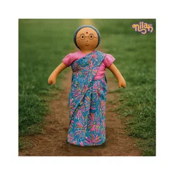 The Good doll - Nilah's Patti Girl Doll Blue Saree - Height 38 cm image 3