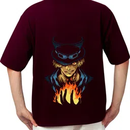 Starsbuyer Sabo Printed Cotton Drop-Shoulder Sleeves Oversized T-shirt image 2