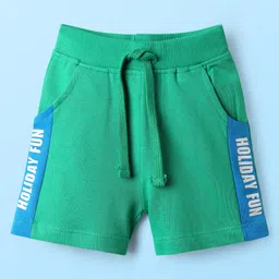 Babyhug Single Jersey Knit Half Sleeves T-Shirt & Shorts Set with Crocodile Print - Green & White image 4