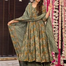 KALINI Women Floral Printed Panelled Kurta with Palazzos & With Dupatta-picture-17