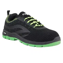 Fuel Steel Toe Safety Shoes Low Ankle Double Density PVC Sole Black and Green, JORDAN Size UK 9-picture-25
