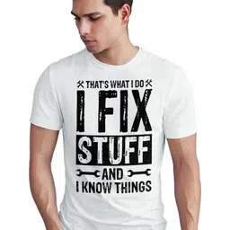 Seekbuylove Typography Printed Round Neck Short Sleeves Bio Finish Pure Cotton T-shirt-image-36