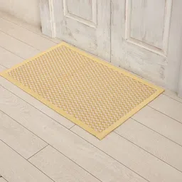 Ariana Yellow & White Self Design 1800 GSM Cotton Anti-Skid Bath Rugs-picture-11