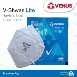 Venus V-Shwas Lite ISI Certified FFP1 Respirator Face Mask in White Color, 24715 (Pack of 15 Piece) image 3