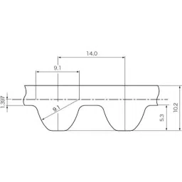 Mitsuboshi High Hardness Synthetic Rubber Mega Torque Timing Belt MTS14M Type (Length 2310 mm, Teeth 165), 600MTS14M2310G-picture-46