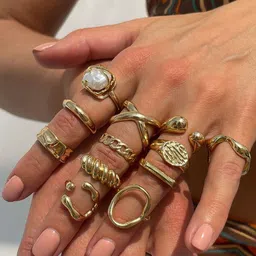 StyleCast x Revolte Set Of 12 Silver-Plated Finger Ring-picture-32