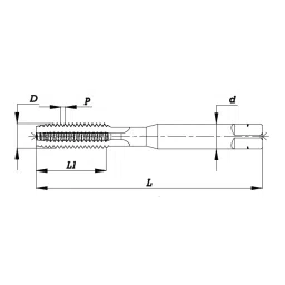 Indian Tools HSS CI Tap Panther Series Coarse Pitch Straight Flute M6 Nominal Diameter x 1 mm Pitch image 2