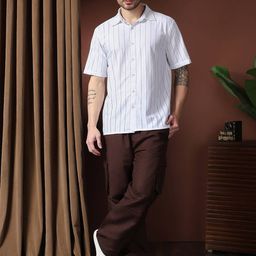 Stylecast X Kotty Relaxed Chevron Printed Cotton Shirt-picture-9