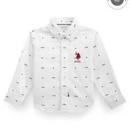 US Polo Assn Cotton Knit Full Sleeves Shirt With Star & Text Print - White-picture-27