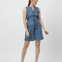 7OUNCE Women Denim Sheath Dress-image-16