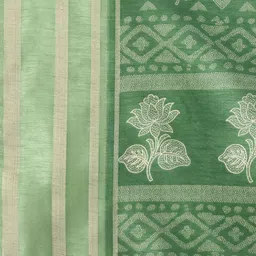 HERE&NOW Ajrak Block Zari Silk Blend Saree image 2