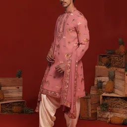 KALPRAAG Animal Printed Thread Work Mandarin Collar Kurta with Patiala And Dupatta image 2