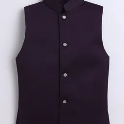 Fourfolds Woven Solid Sherwani Pant With Full Sleeves Sequins Embellished & Floral Embroidered Jacket Set - Wine image 5