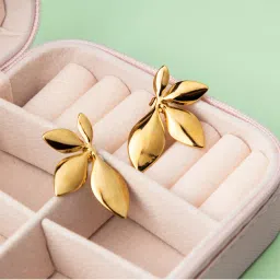 Niscka 24K Gold Plated Petal Design Earrings-picture-19