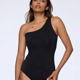 FEIER Women Solid Core One-Shoulder Bodysuit-image-91