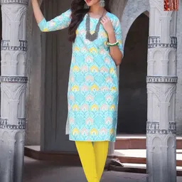 SZN Selection Of 2 Ethnic Motifs Printed Round Neck Straight Kurtas-picture-39
