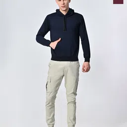 BAESD Men Pack Of 2 Solid Hood Fleece Pullover Sweatshirts-image-91