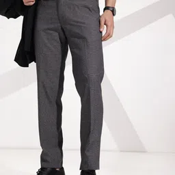INVICTUS Men Checked Slim Fit Formal Trousers-picture-46
