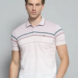 Monte Carlo Men Striped Polo Collar Pockets T-shirt-picture-51