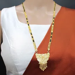 COLOUR OUR DREAMS Gold-Plated Brass Artificial Stones & Beads Mangalsutra-picture-17