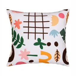 HOMPRIN Green & White Set of 2 Square Cushion Covers image 2