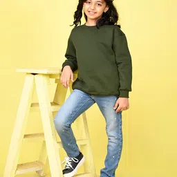 NUSYL Girls Solid Oversized Sweatshirt image 4