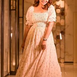 LookShine Floral Print Puff Sleeve Fit & Flare Maxi Dress image 3