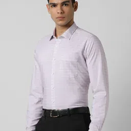 Van Heusen Micro Checked Long Sleeves Opaque Slim Fit Formal Shirt image 5