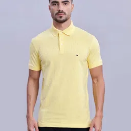 Tommy Hilfiger Men Solid Polo Collar Cotton Regular Fit T-shirt-picture-40