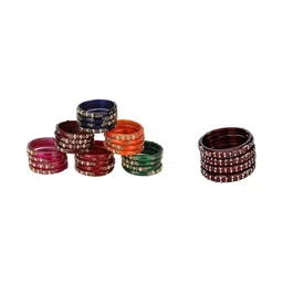 1ST TIME Set of 28 Stones Studded Bangles-picture-22