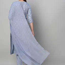 Anni Designer Women Floral Embroidered Regular Kurta with Trousers & With Dupatta image 5