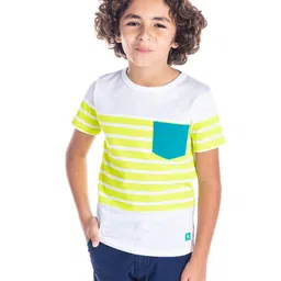 Cherry Crumble By Nitt Hyman Half Sleeves Striped Detailing Tee - Multi Colour-picture-27