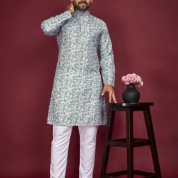 cellux Men Cotton Blend Kurta Pyjama Set-picture-26