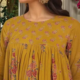 Anni Designer Women Floral Printed Tiered A-Line Kurta with Trousers & Dupatta image 5