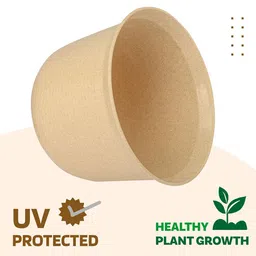 Kuber Industries Blue & Beige 4 Pieces Flower Pots With Plates image 4