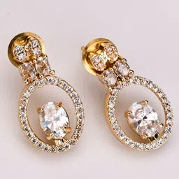 Opal Touch Gold-Plated Cubic Zirconia Stone-Studded Jewellery Set image 2