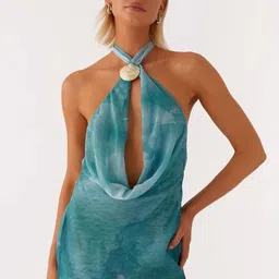 LULU & SKY Women Dyed Halter Neck A-Line Mini Dress-picture-38