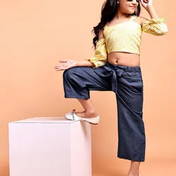 YK Girls Printed Shoulder Straps Pure Cotton Top with Palazzos-image-15