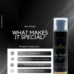 VERAKU Men's Sac Wash Intimate Wash- 100 ml image 5