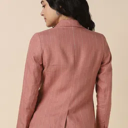 allen solly woman Allen Solly Women Striped Single Breasted Casual Blazer image 2