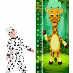 WENS Removable Height Measurement Wall Sticker Giraffe Print - Green Yellow image 2