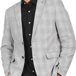 arrow Men Checkered Single Breasted Formal Blazer image 1