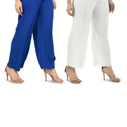 Brainbees Women Pack of 2 Crepe Palazzos-picture-37
